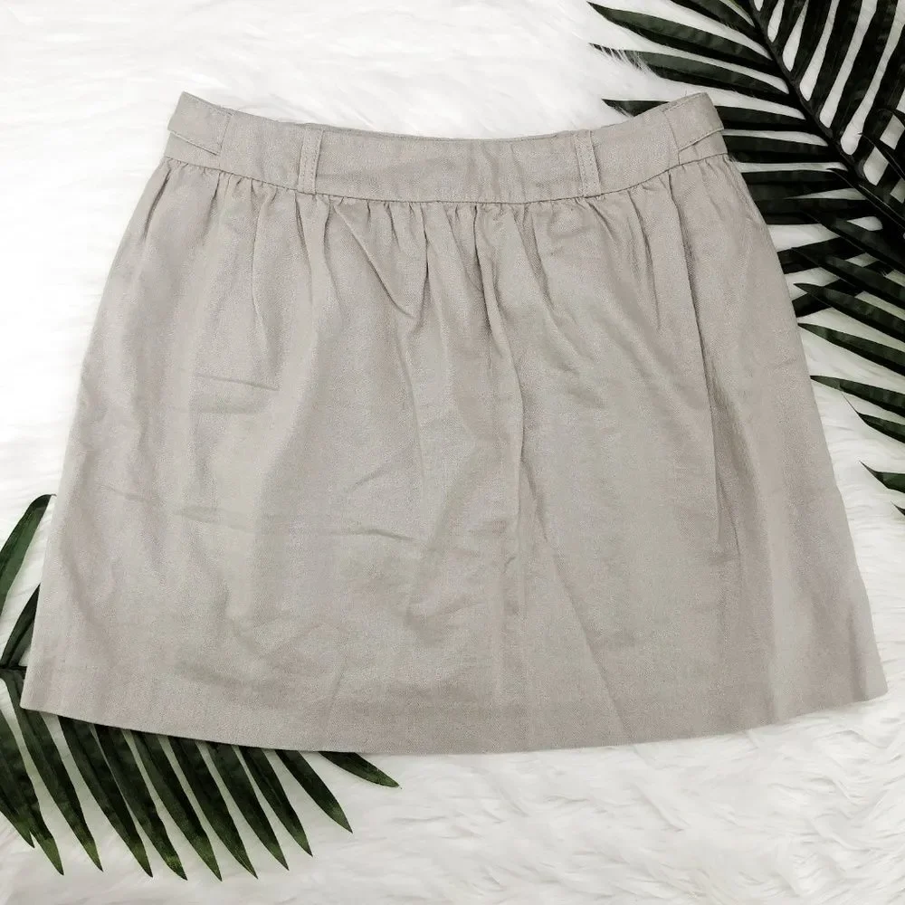 Anthro ETT TWA Taupe Silver Shimmer Skirt-Pockets!